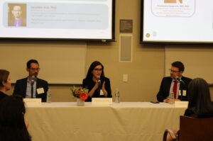 Pictured left to right: Izzuddin Aris, PhD; Lidia Minguez-Alarcon, PhD; Florian Fintelmann, MD