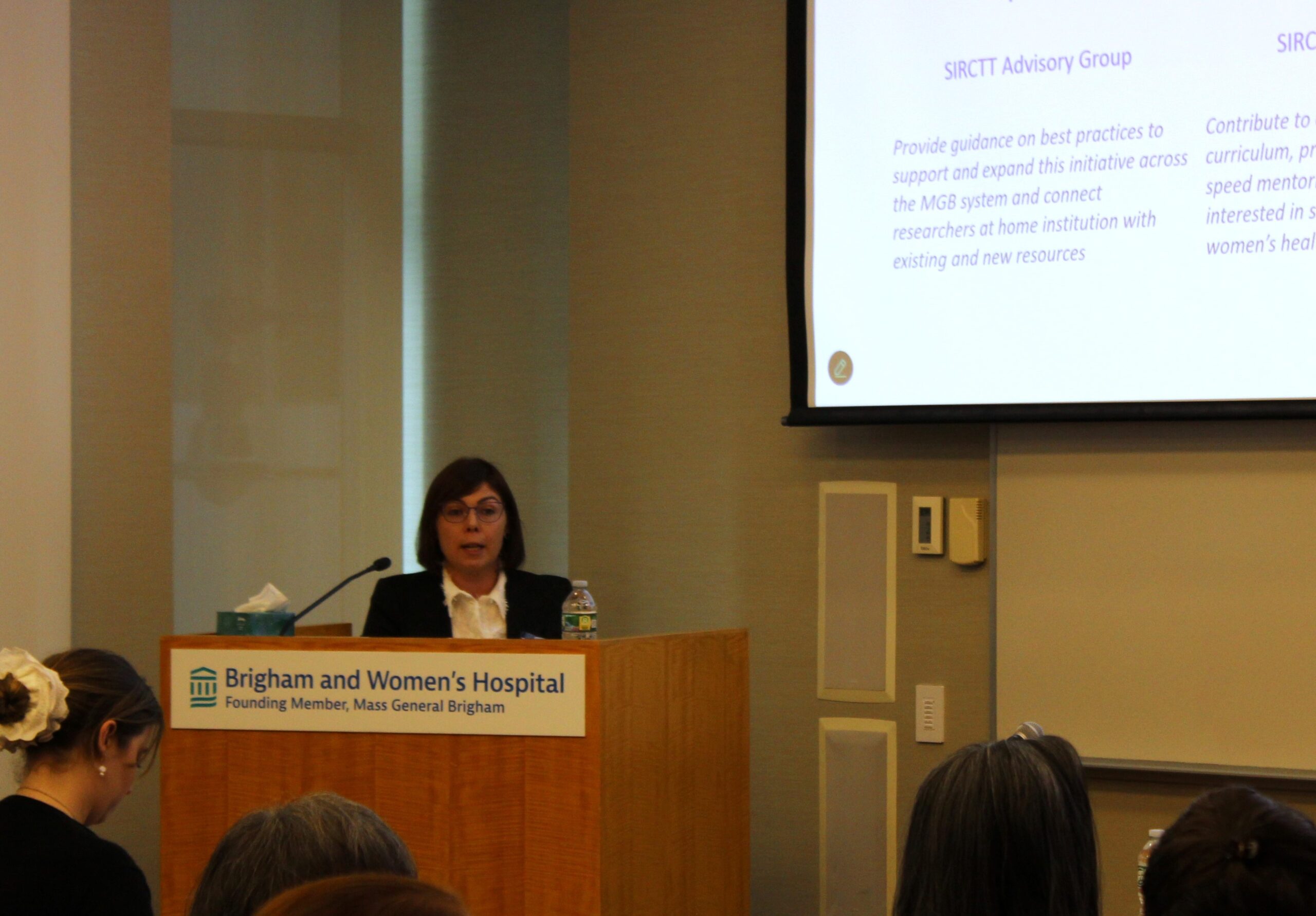 Primavera Spagnolo, MD, PhD providing remarks on early-stage women’s health investigator education programs